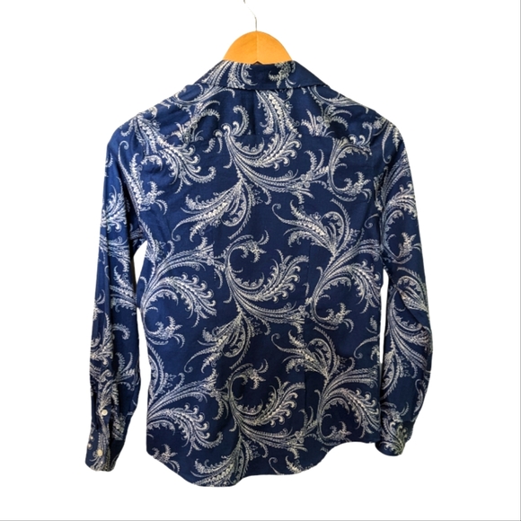 Chaps Blue Paisley Button Down pxs - Picture 2 of 2